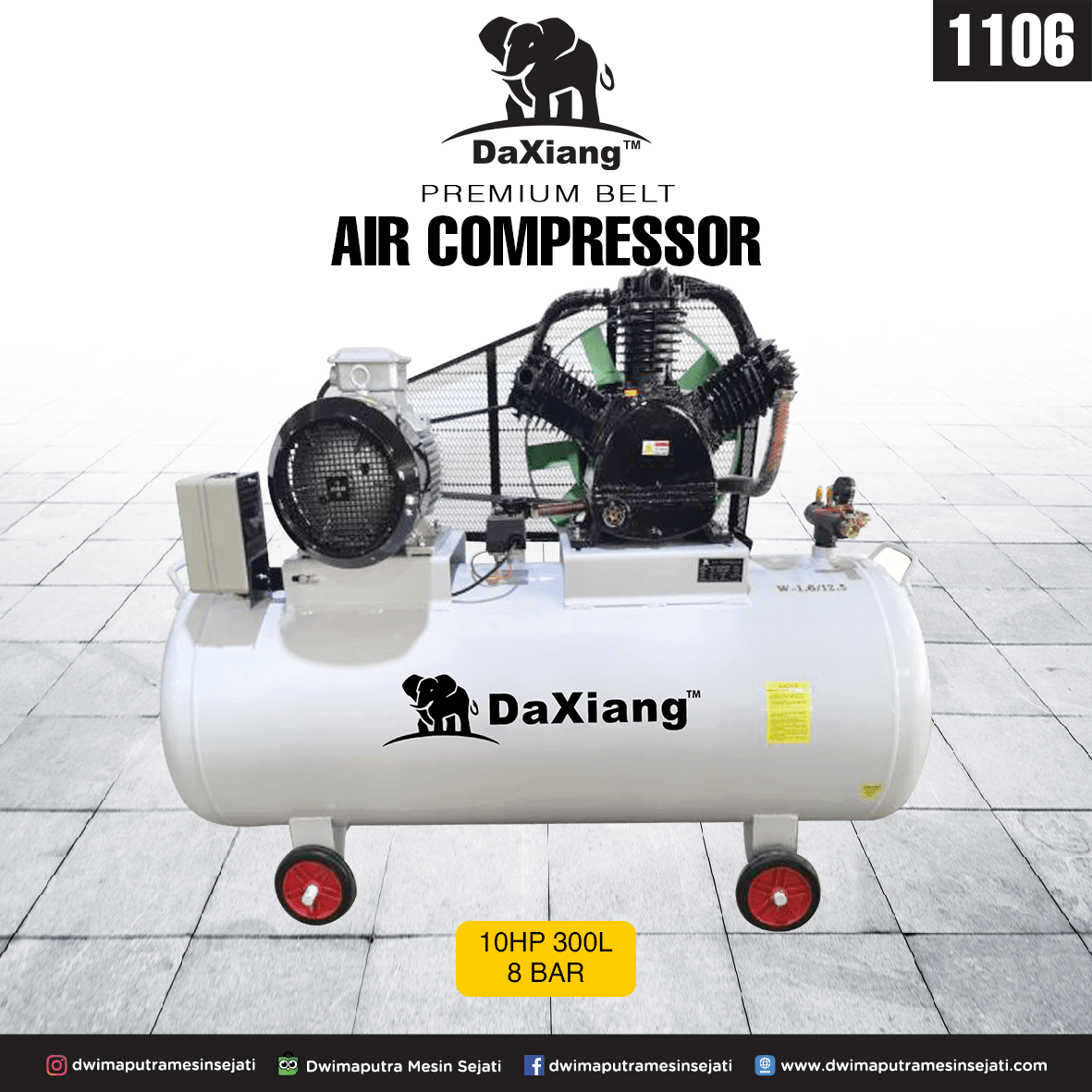 KOMPRESOR PISTON LISTRIK 10HP 300L