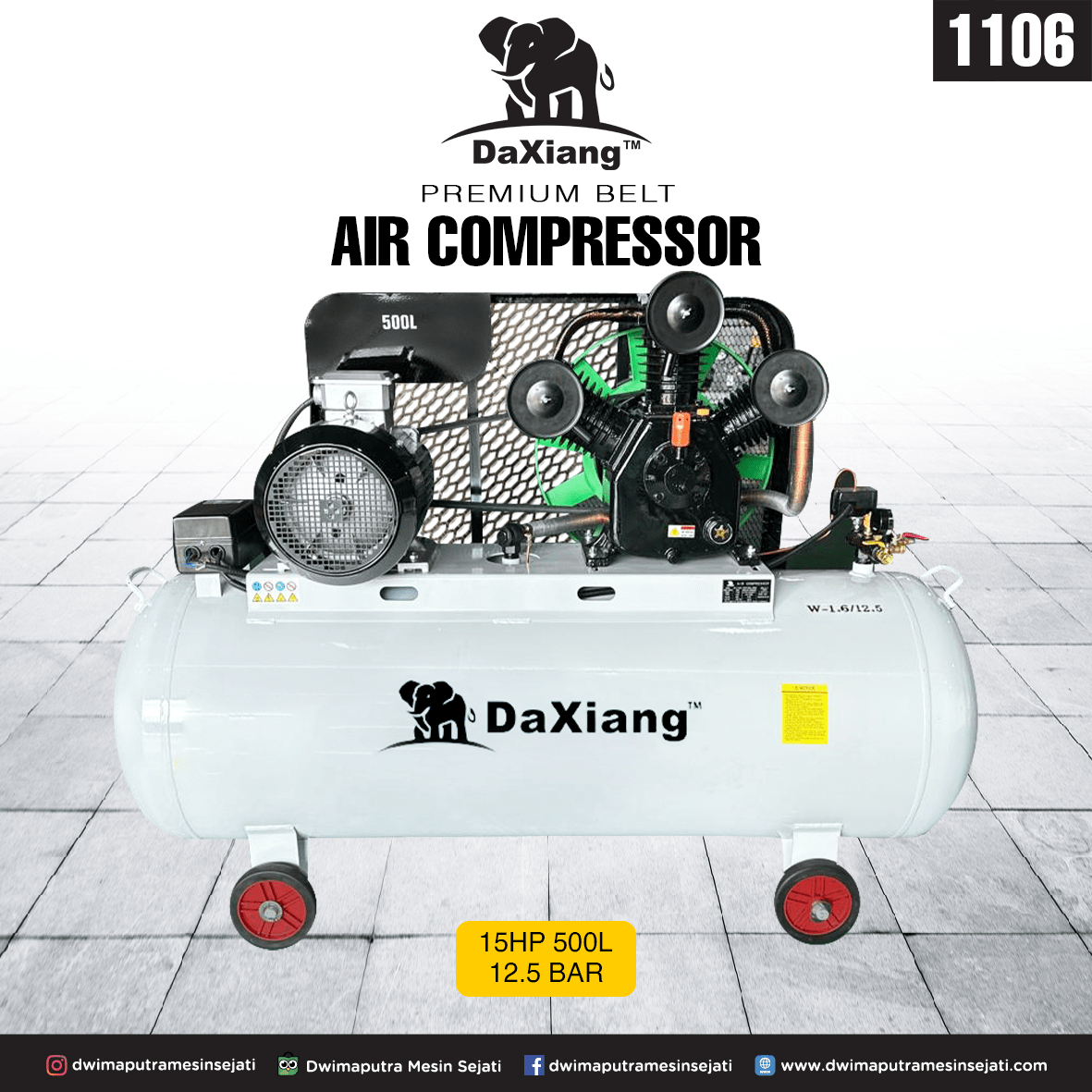 KOMPRESOR PISTON LISTRIK 15HP 500L