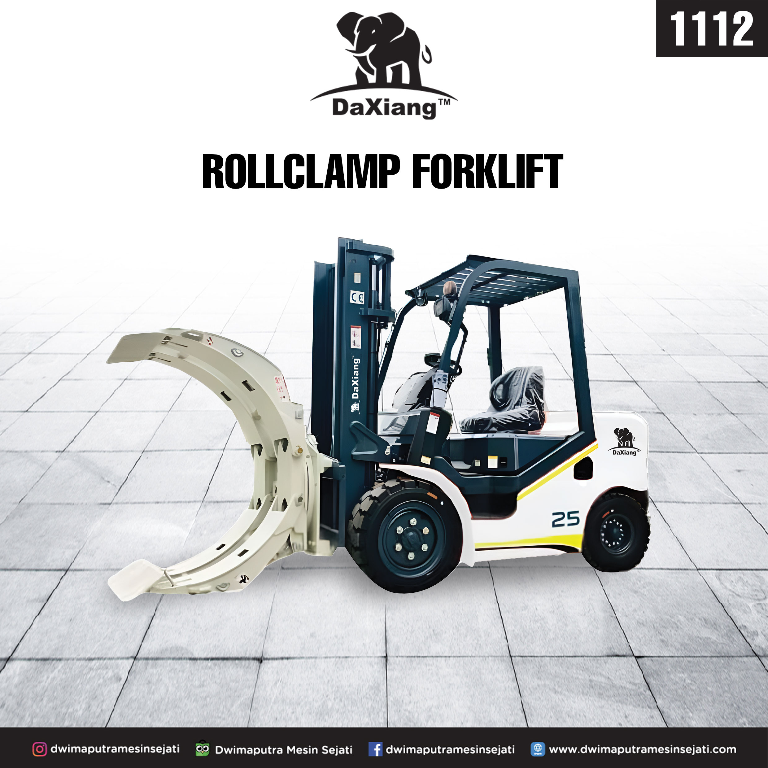 DAXIANG DIESEL FORKLIFT 3T WITH ROLLCLAMP