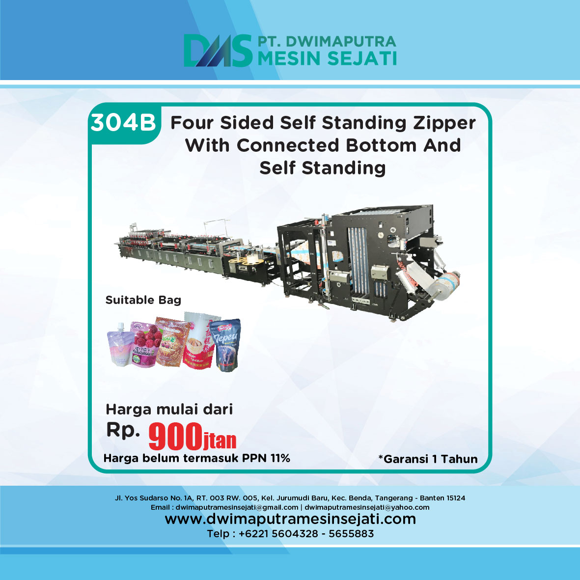 FOUR SIDED SELF STANDING ZIPPER WITH CONNECTED BOTTOM AND SELF STANDING - Image 2