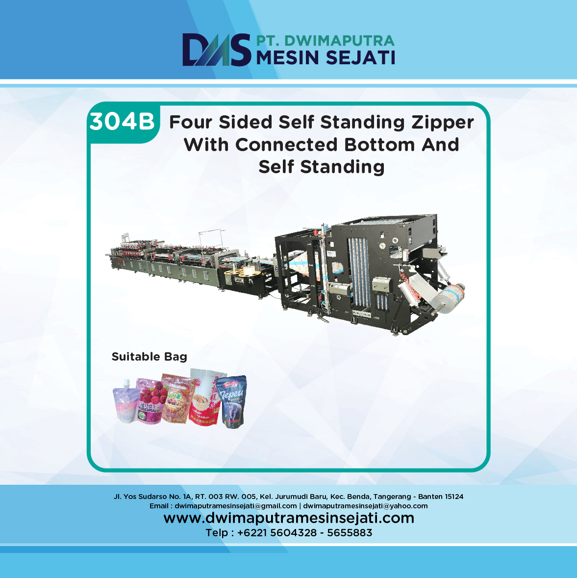 FOUR SIDED SELF STANDING ZIPPER WITH CONNECTED BOTTOM AND SELF STANDING - Image 5