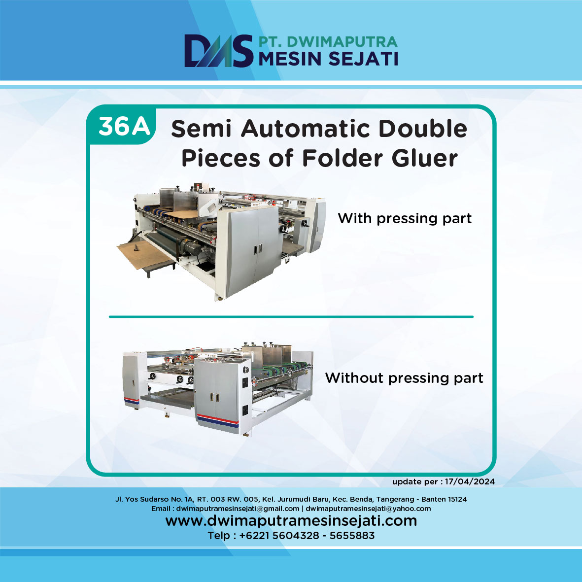 AUTOMATIC DOUBLE PIECES OF FOLDER GLUER