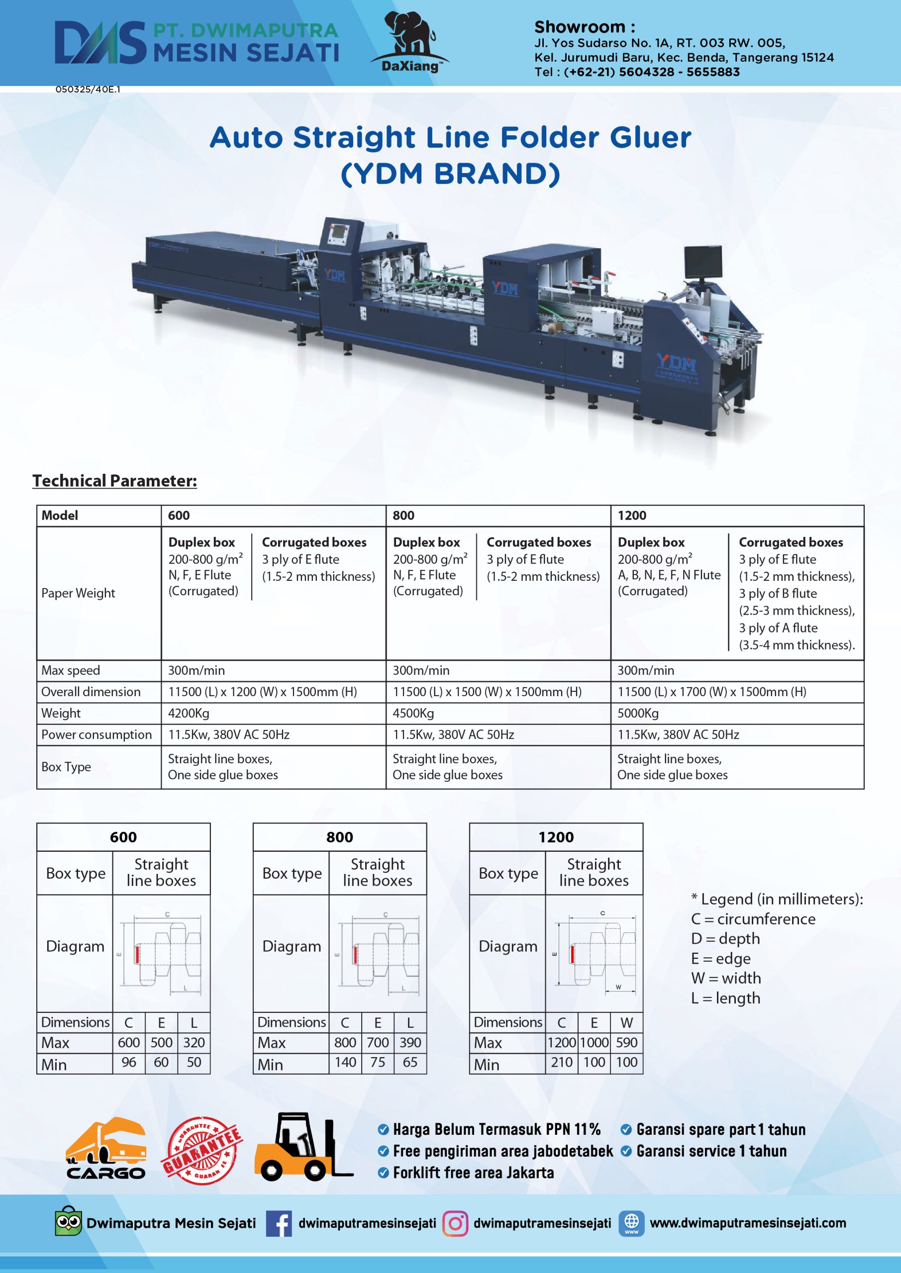 AUTOMATIC STRAIGHT LINE FOLDER GLUER (YDM BRAND) - Image 3