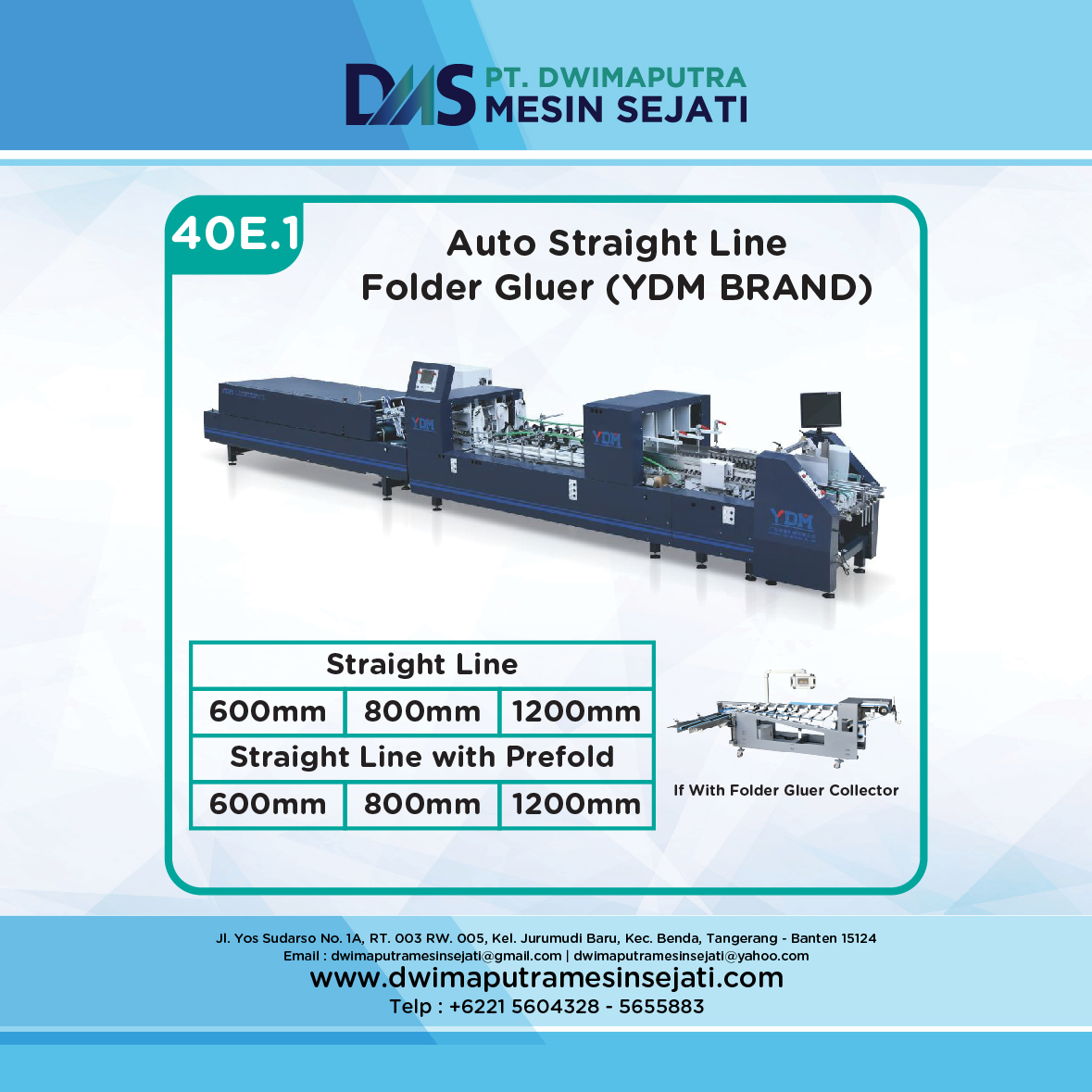 AUTOMATIC STRAIGHT LINE FOLDER GLUER (YDM BRAND) - Image 4