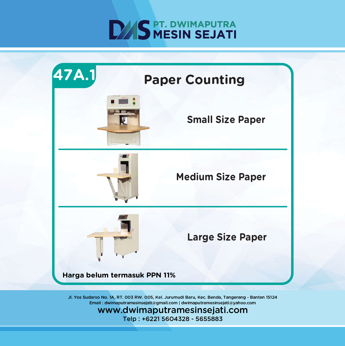 PAPER COUNTING (SMALL SIZE PAPER/MEDIUM SIZE PAPER/LARGE SIZE PAPER)
