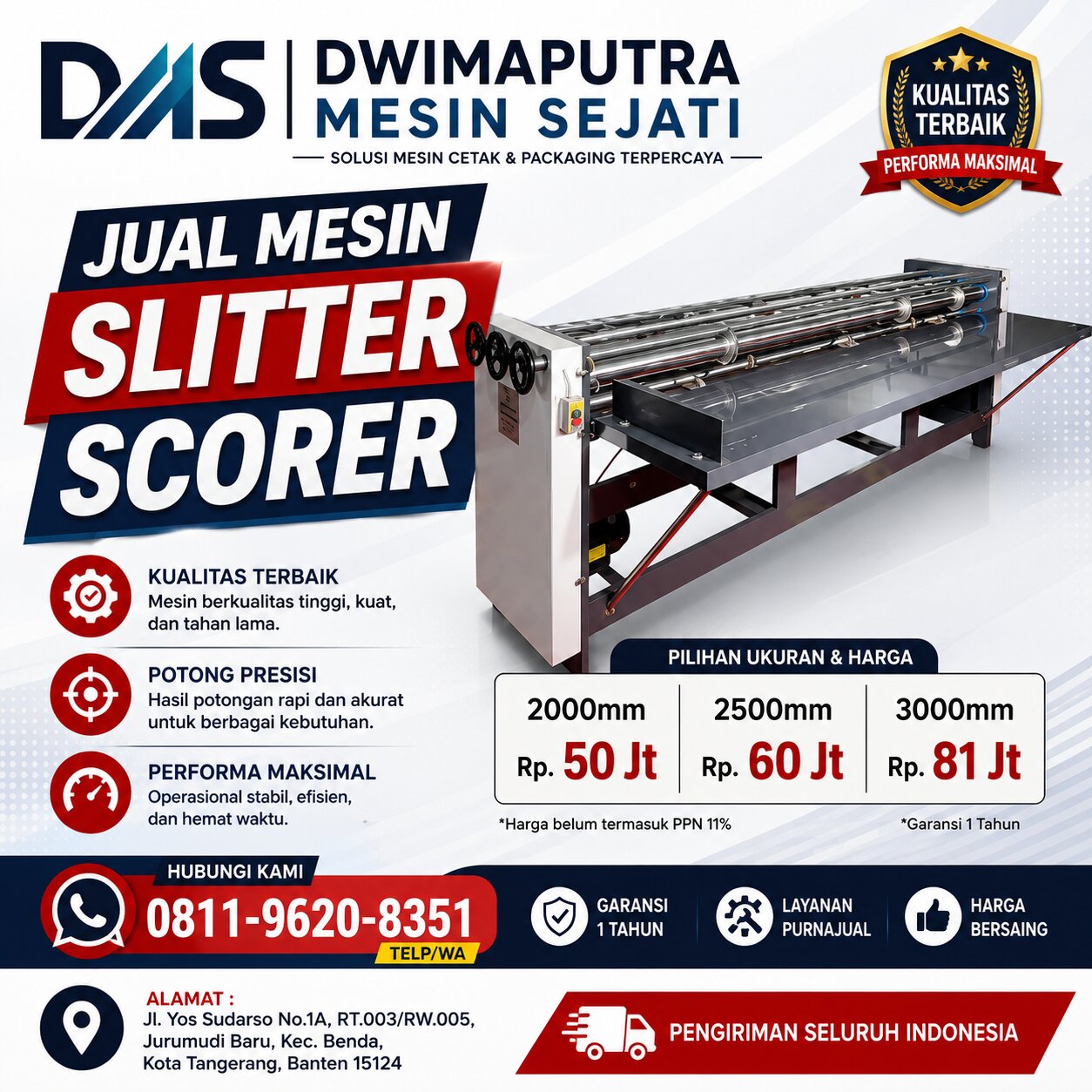 Jual Mesin Slitter Scorer