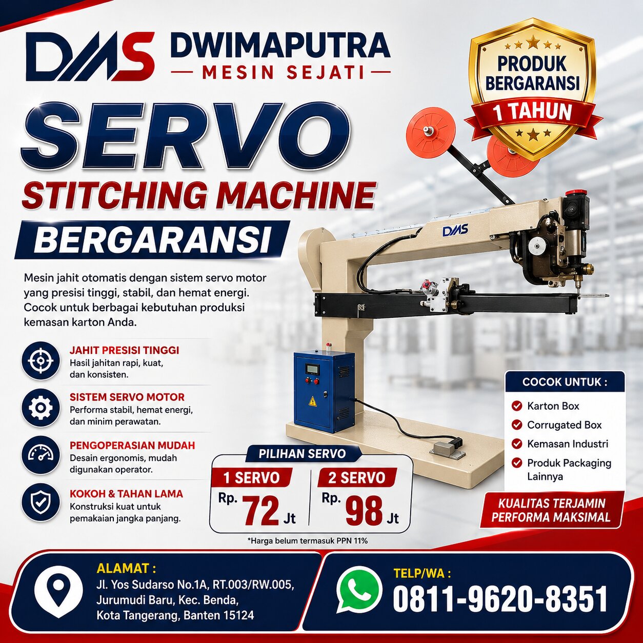 Servo Stitching Machine Bergaransi