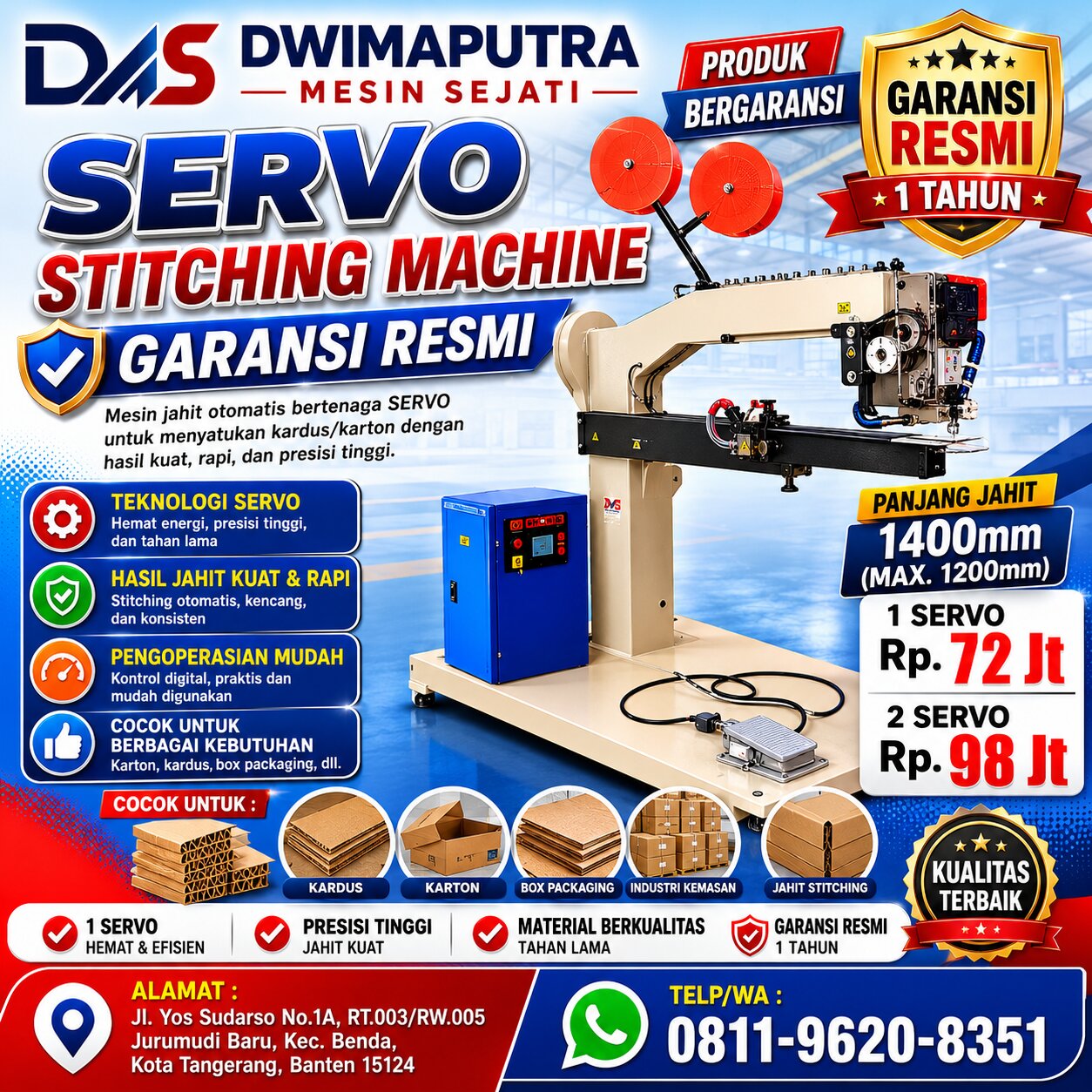 Servo Stitching Machine Garansi Resmi