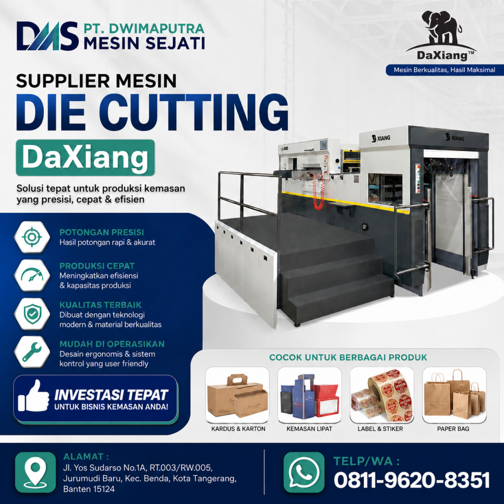 DMS Supplier Mesin Die Cutting DaXiang